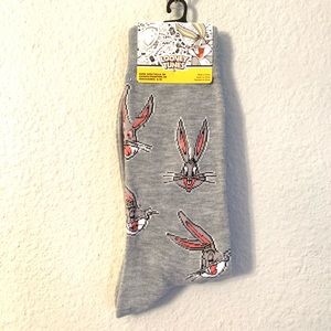 Looney Tunes Bugs Bunny Gray Novelty Crew Socks